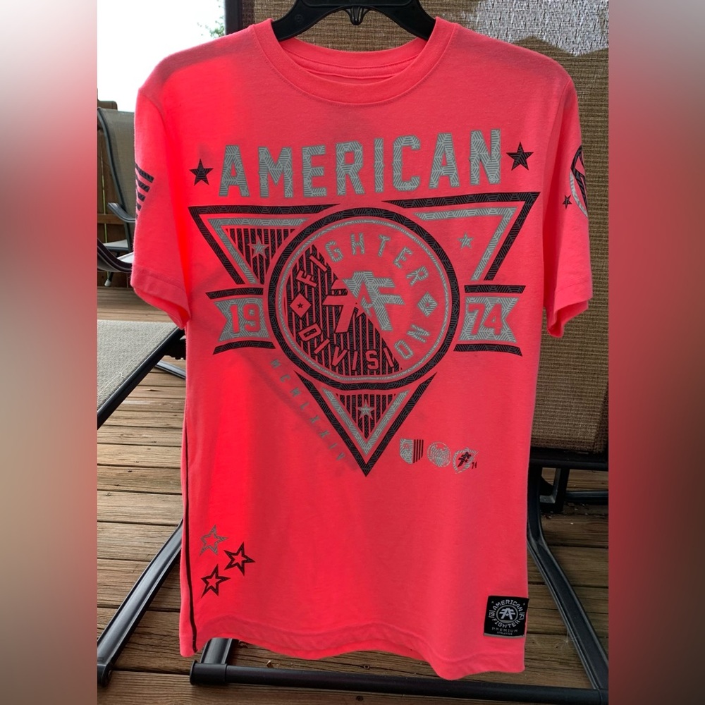 Men’s American Fighter Neon Pink Tee